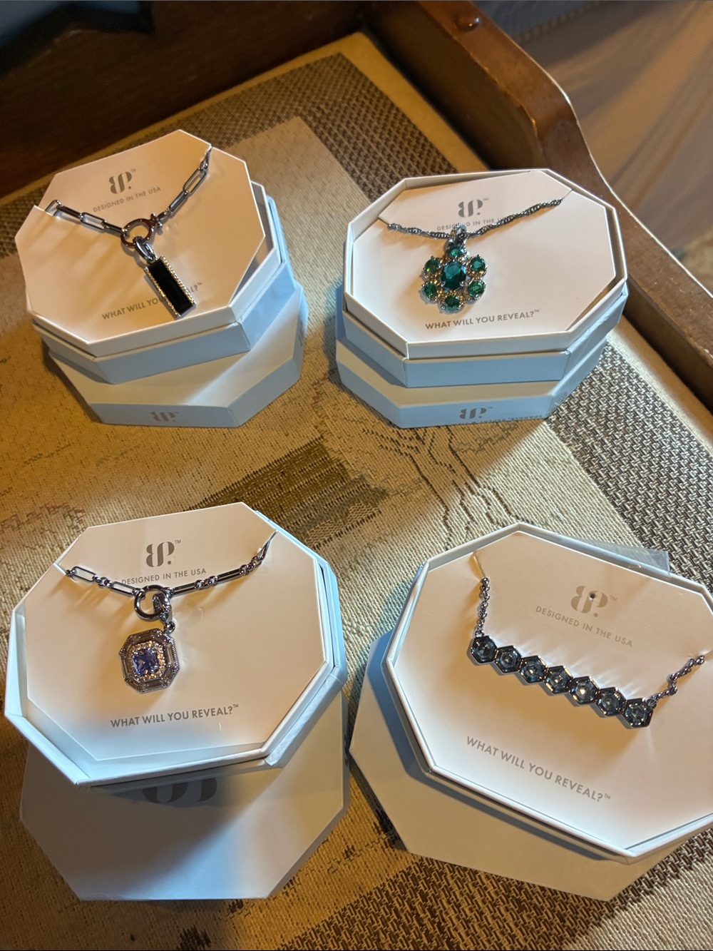 Silver Necklace with Green Gemstone Pendant